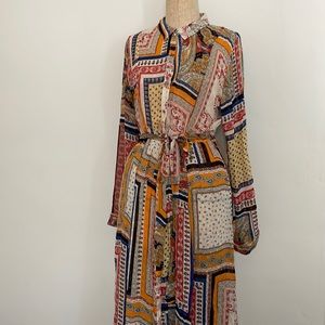 Zara paisley scarf print dress size size medium
